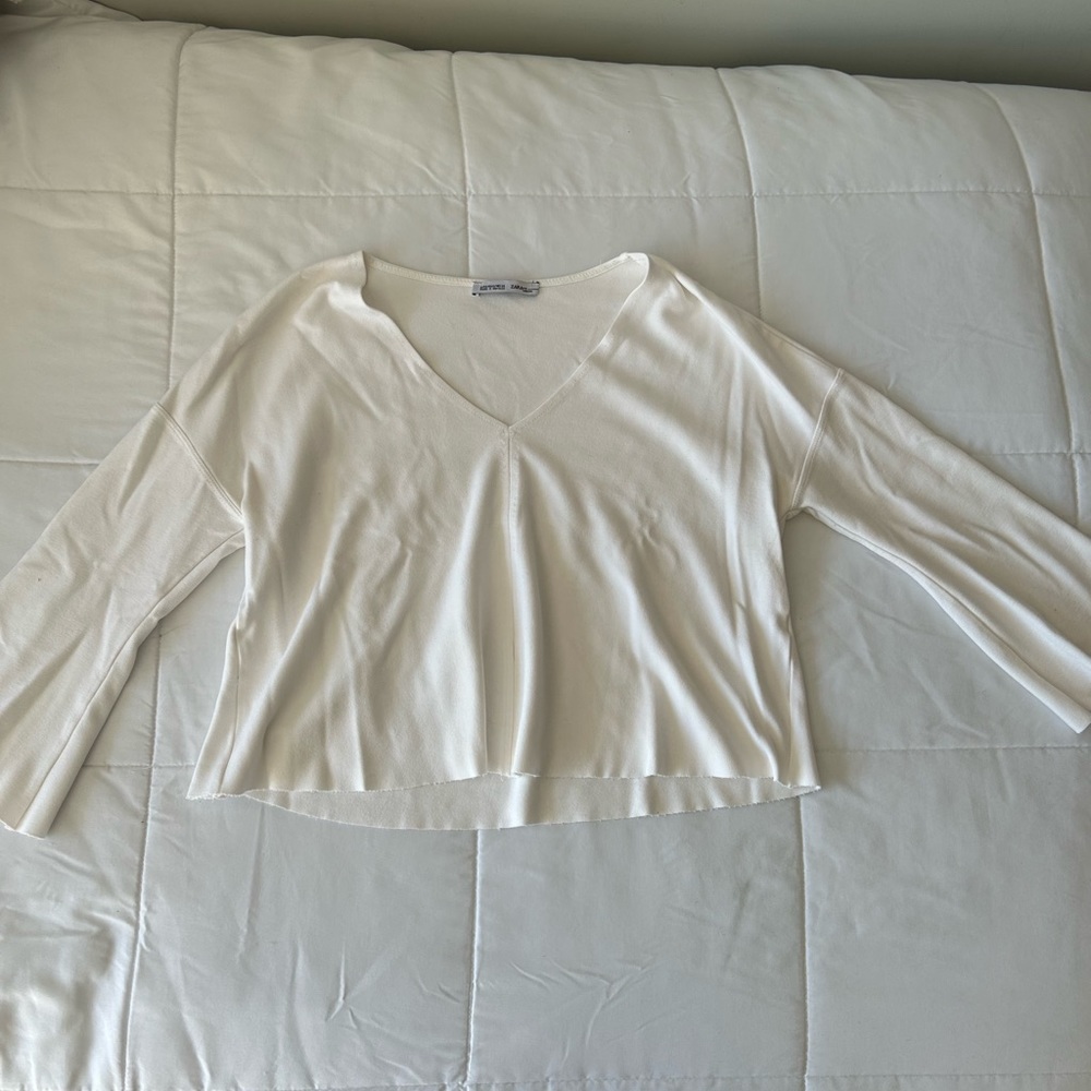 Zara white billowy long sleeve